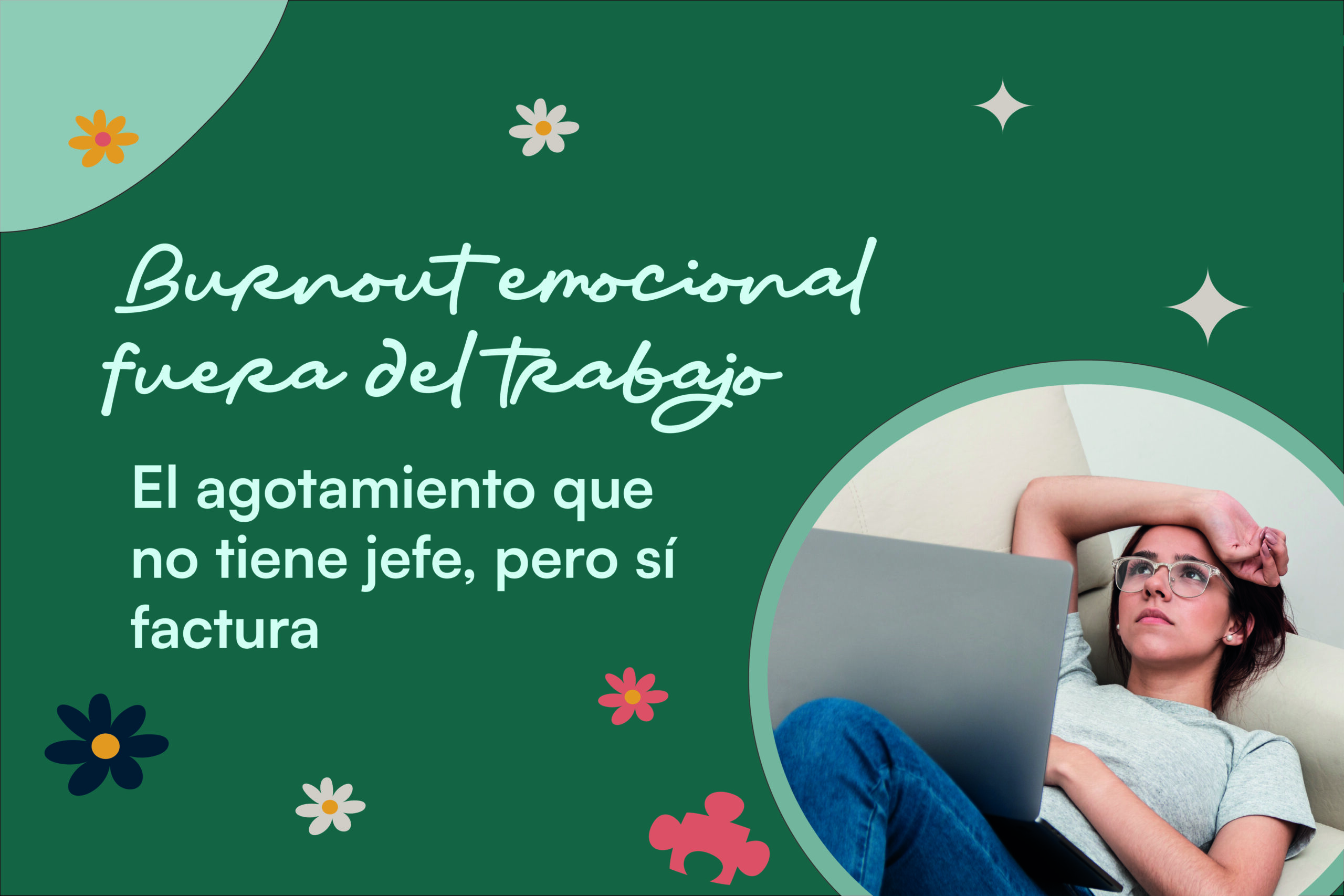 Mujer en casa recibiendo terapia online de un psicólogo en español para burnout emocional